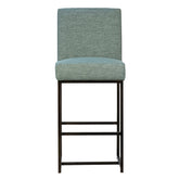 Orila Sea Green Fabric and Black Powder Coated Frame Barstool